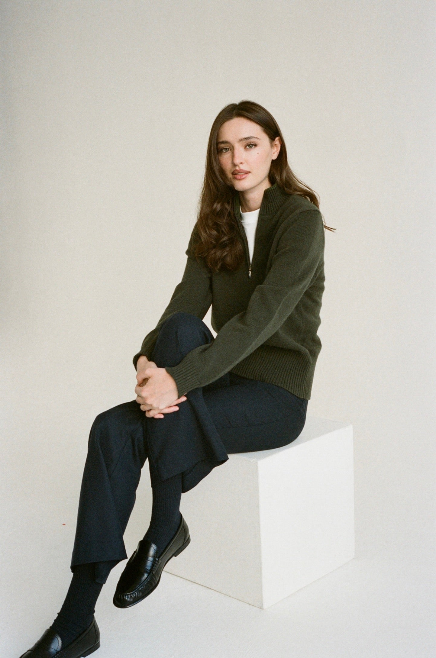 The Quarter Zip (Her Version) - Forest Green