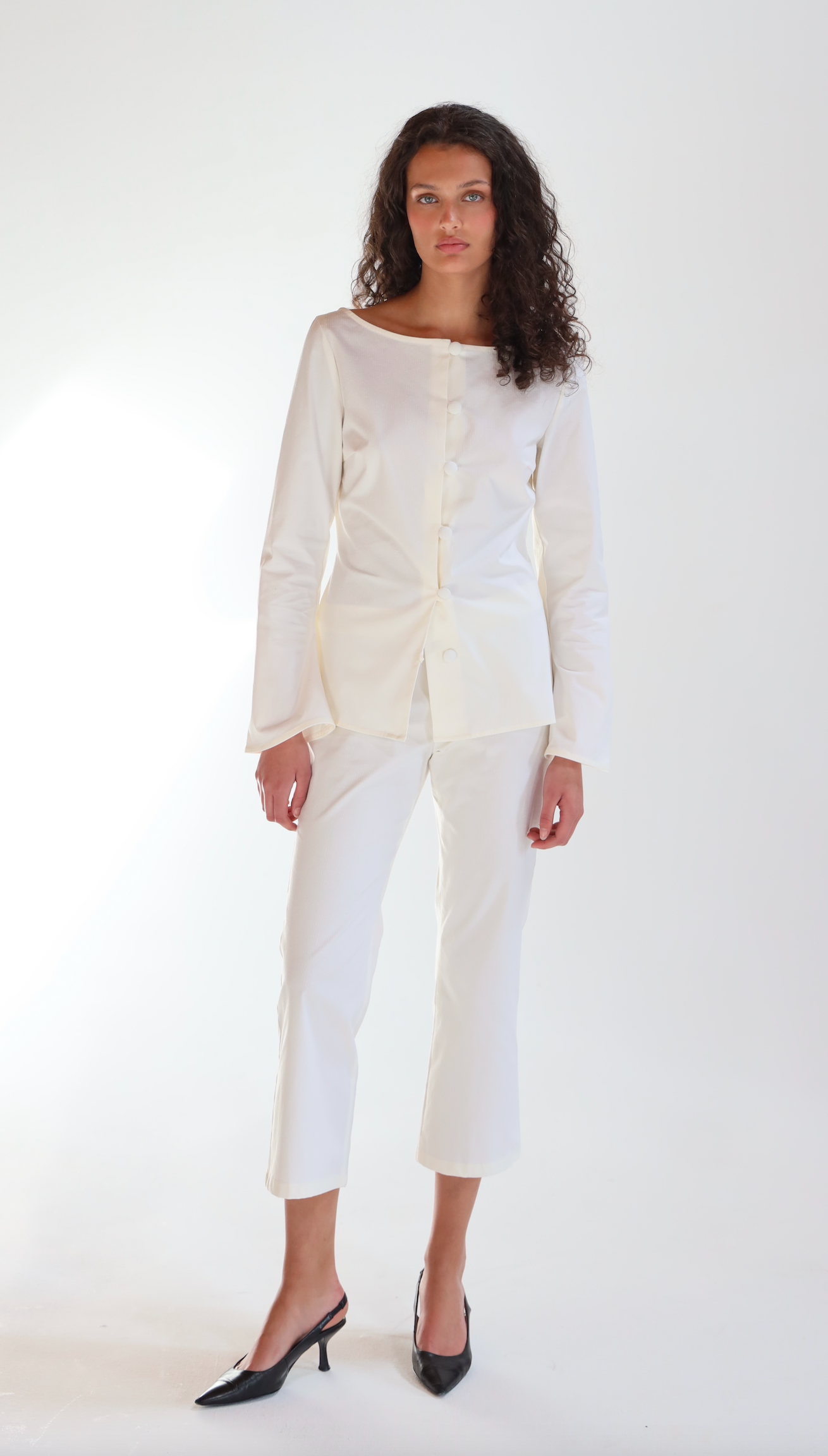 The Breezy Pants in Vanilla Stripes