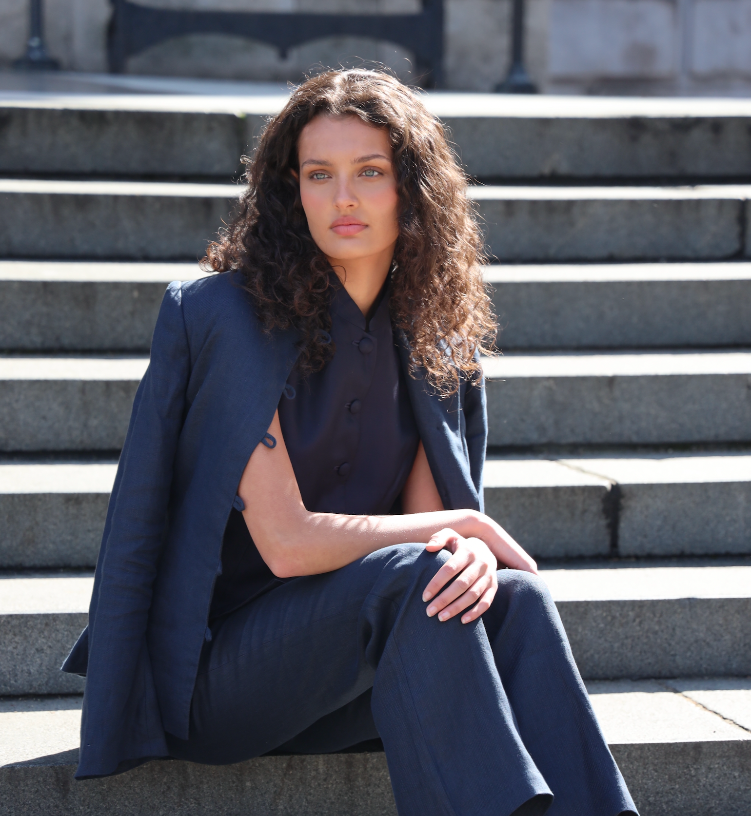 The Jackie Jacket in Denim Linen