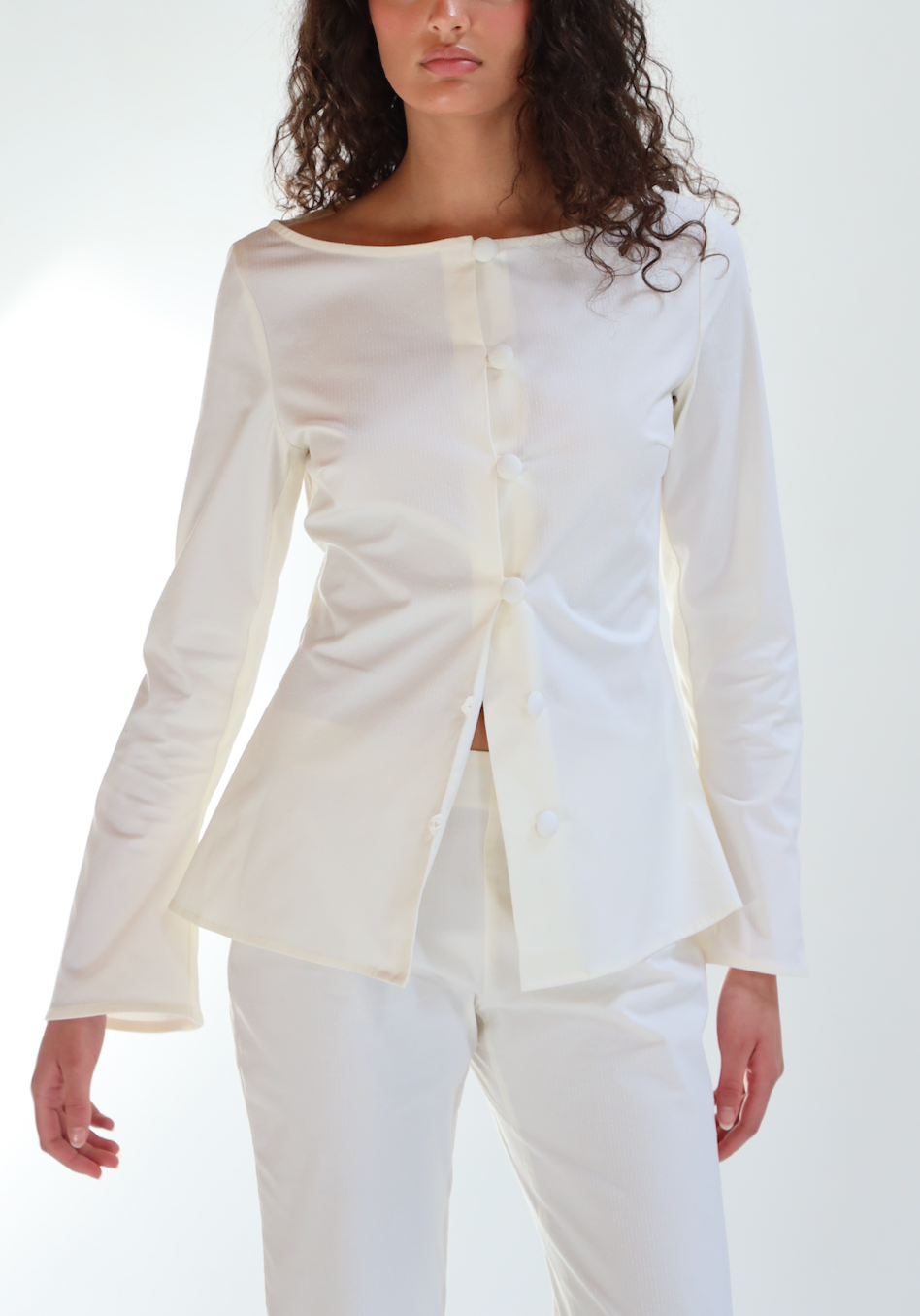 The Breezy Blouse in Vanilla Stripes
