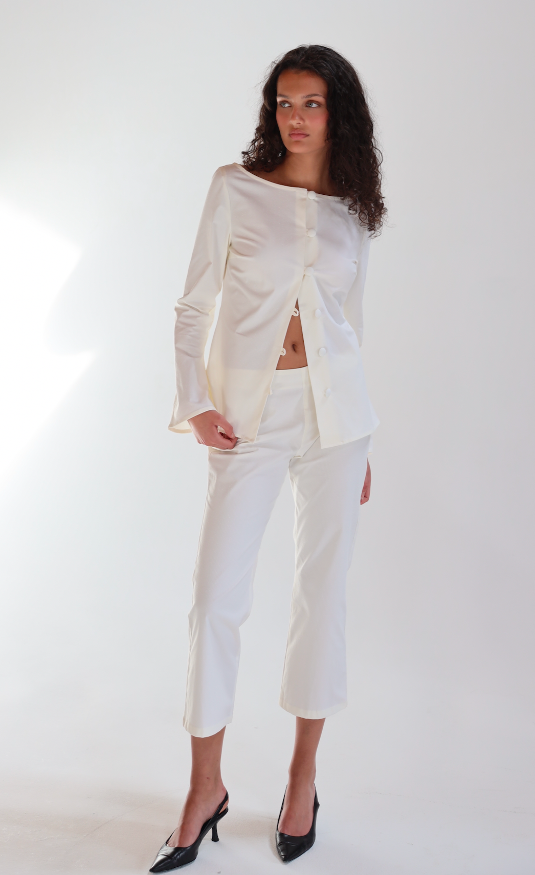 The Breezy Pants in Vanilla Stripes
