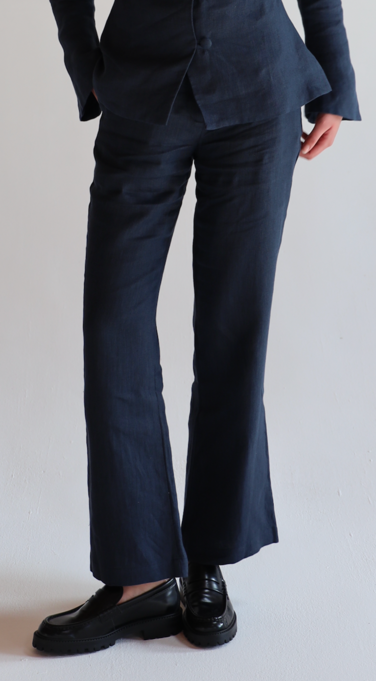 The Jackie Pants in Denim Linen