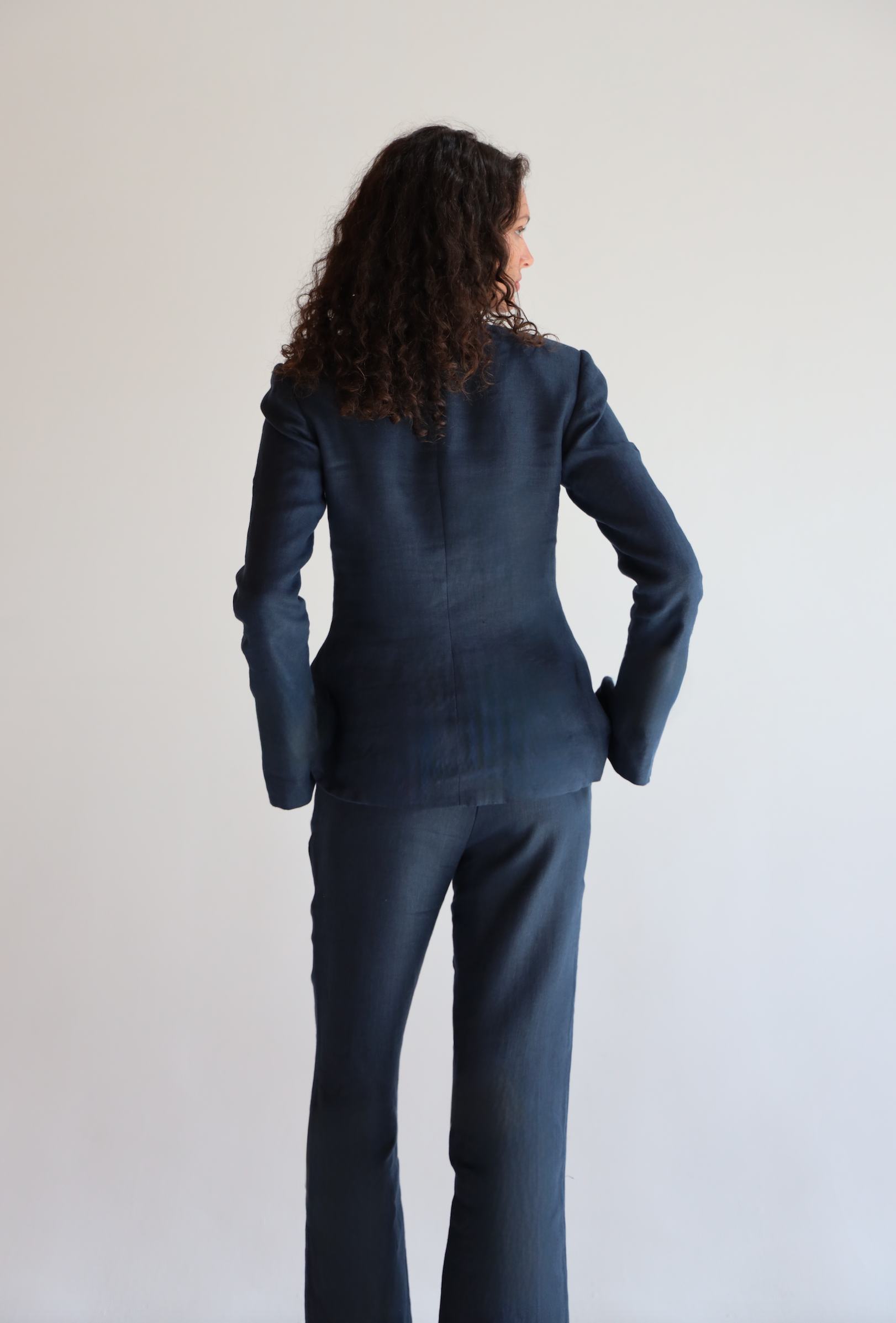 The Jackie Pants in Denim Linen