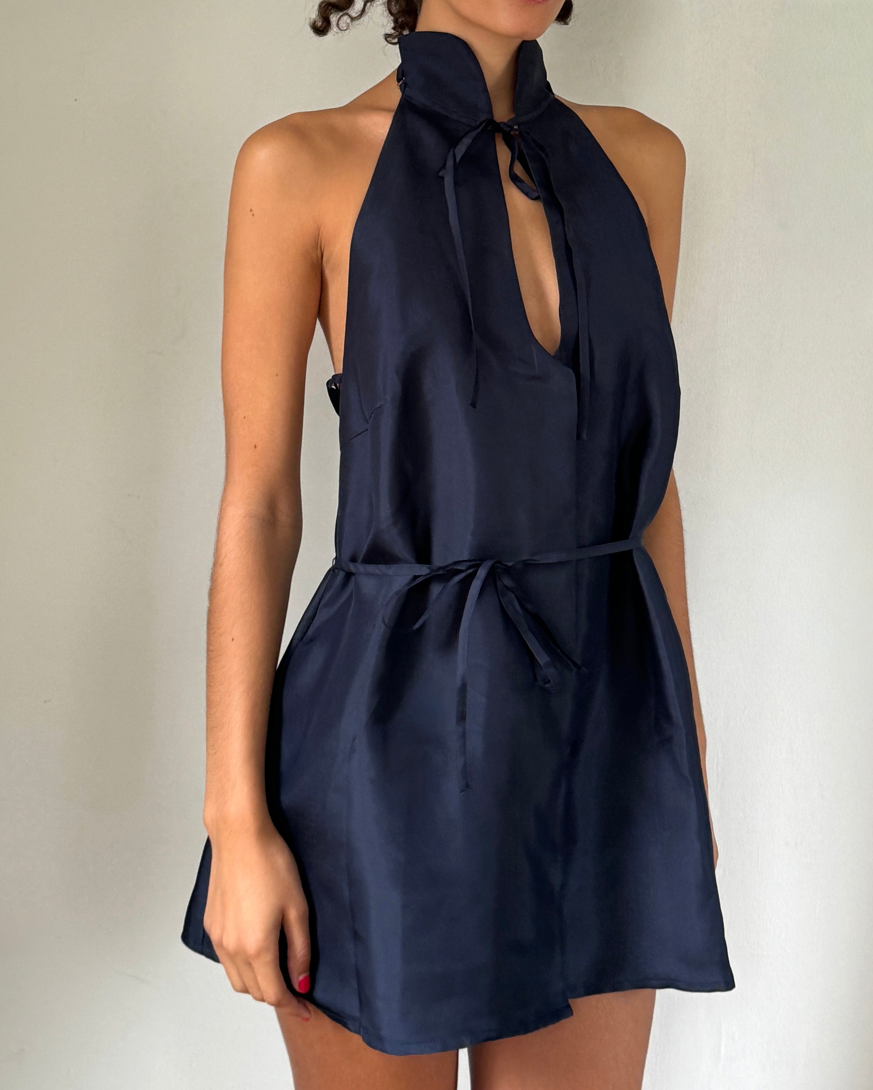 boutique310✖️SLOANE 80s パワーウーマン　NAVY The Sloane Short Dress